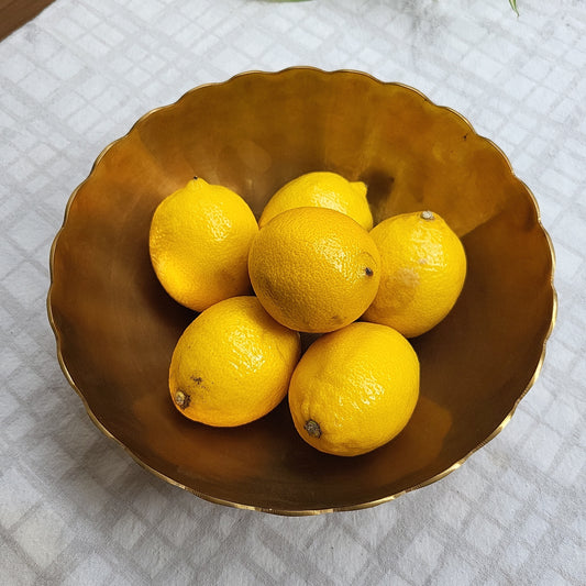Brass Scalloped Edge Fruit Bowl | 1970's