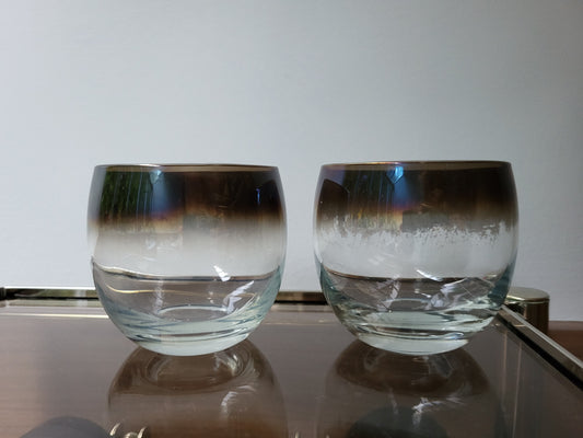 Silver Rimmed Scotch Tumbler, Vitreon Queen Lustreware | 1950's