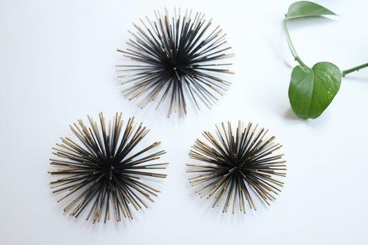 Sea Urchin Metal Wall Sculpture (Set of 3)
