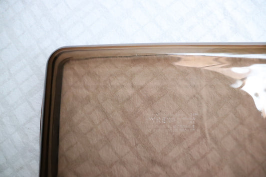 Sepia Smoked Glass Casserole Dish, Pyrex | 1970's