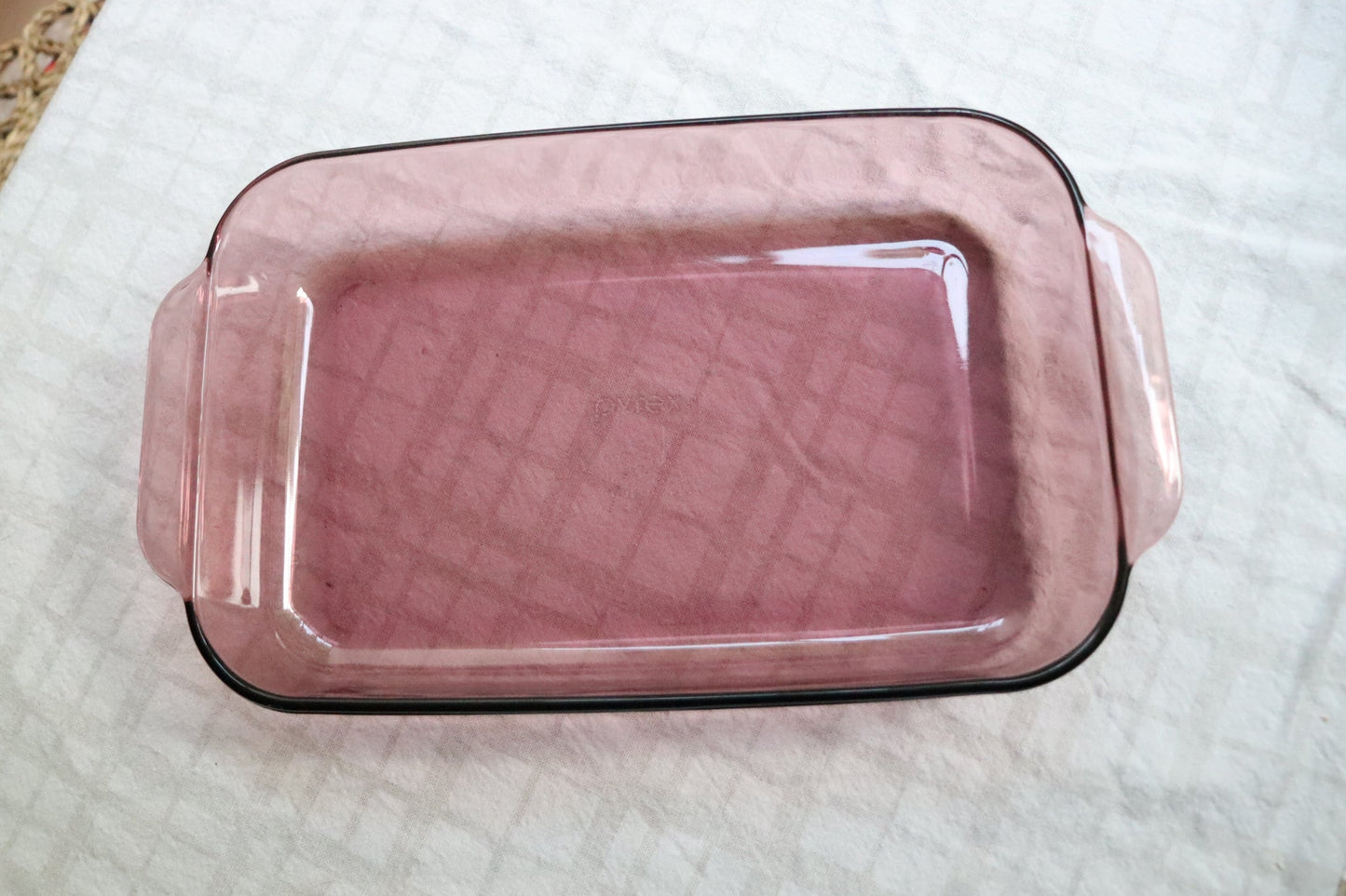 Pyrex Cranberry Glass Casserole Dish | 1990's