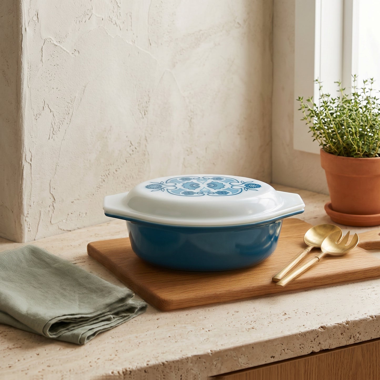Rare Blue Horizon Casserole Dish, Pyrex
