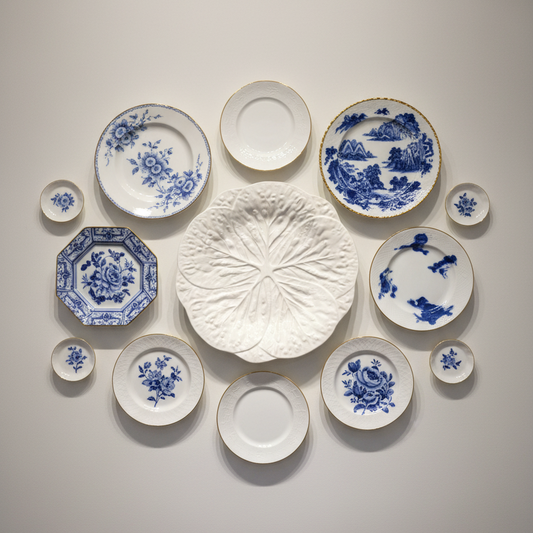 White Cabbageware 12" Serving Platter, 1980s