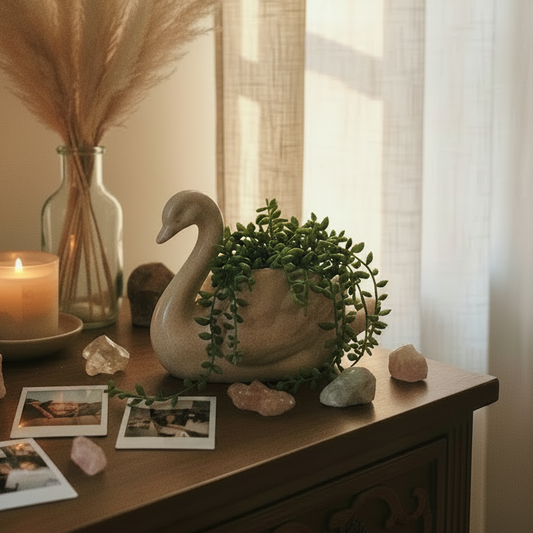 Pink Swan Plant Pot | 1980's