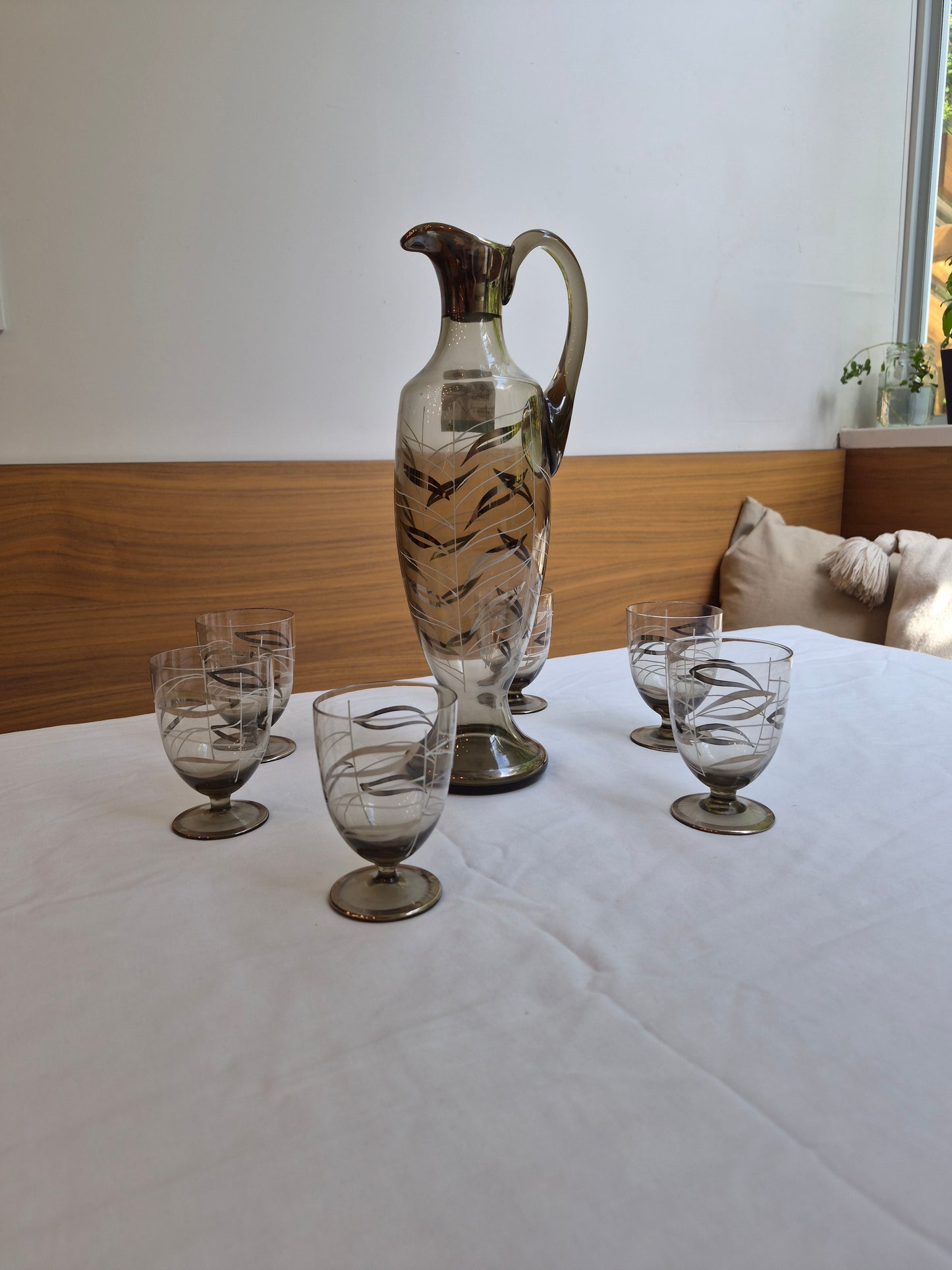 Mid-Century European Claret Jug & Matching Glasses | 1960's