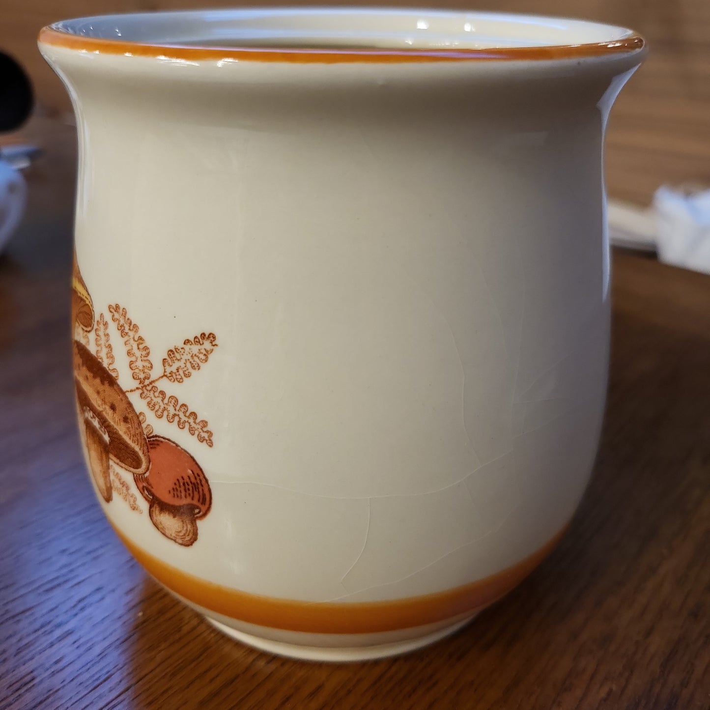 SOLD: Mushroom Print Cookie Jar | 1970's