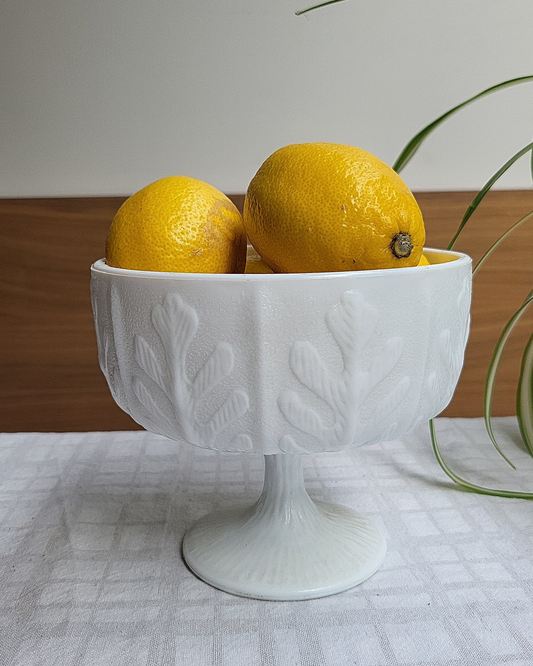 Milk Glass Fruit Bowl |  1975's