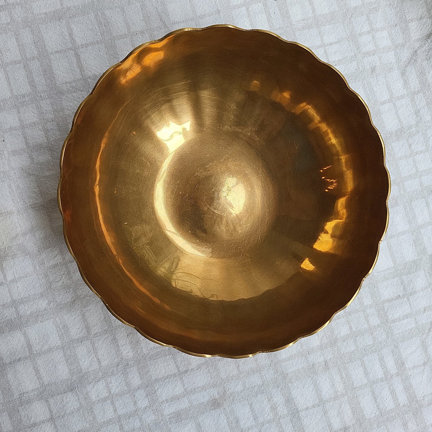 Brass Scalloped Edge Fruit Bowl | 1970's