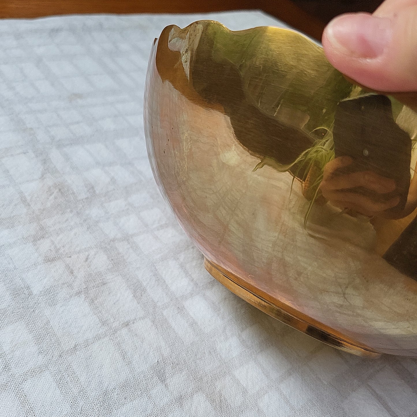Brass Scalloped Edge Fruit Bowl | 1970's