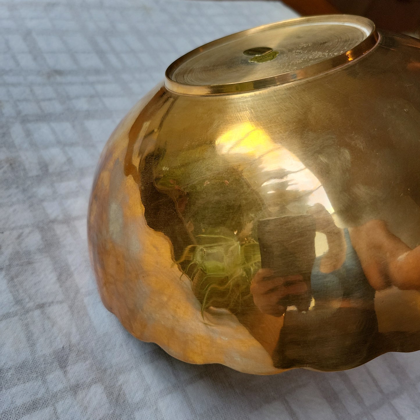Brass Scalloped Edge Fruit Bowl | 1970's