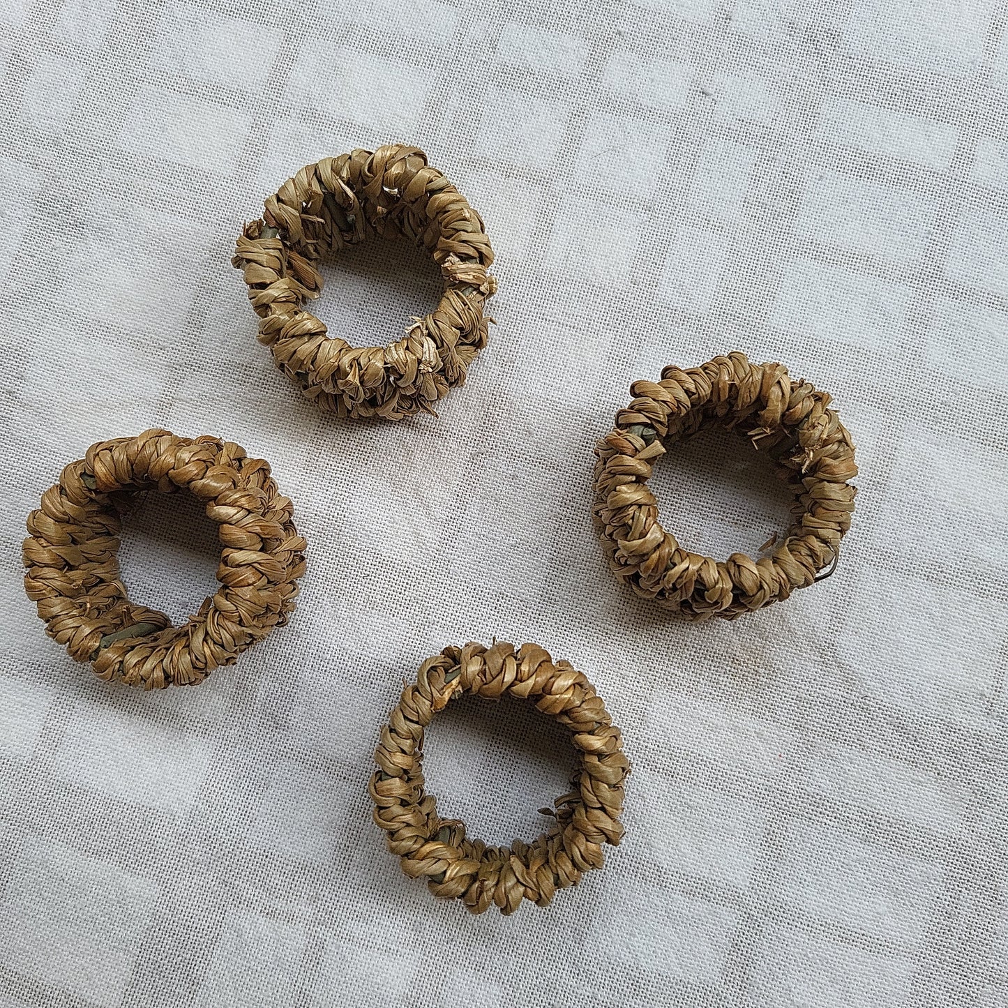 SOLD: Hand-woven Rattan Napkin Rings (Set of 4)