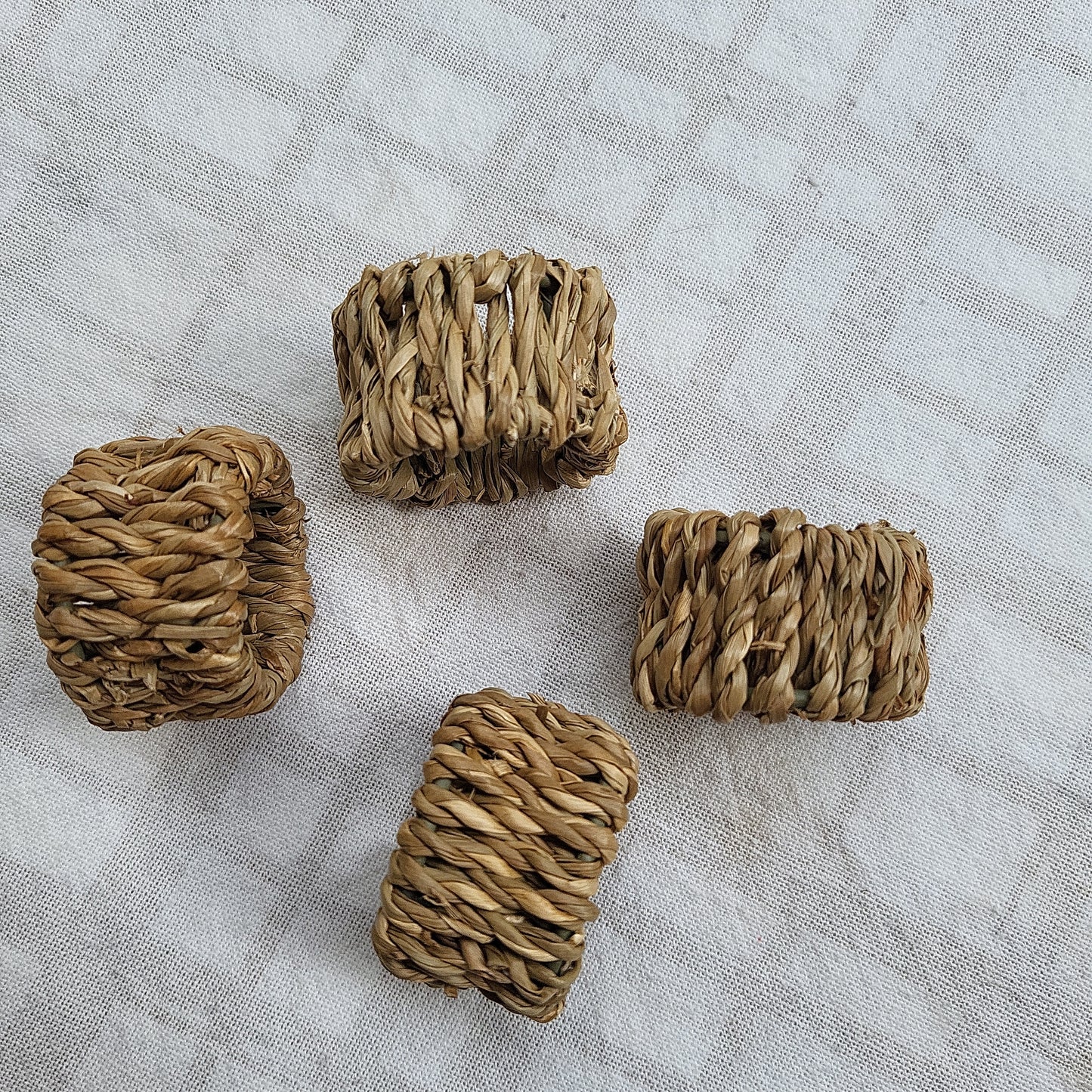 SOLD: Hand-woven Rattan Napkin Rings (Set of 4)