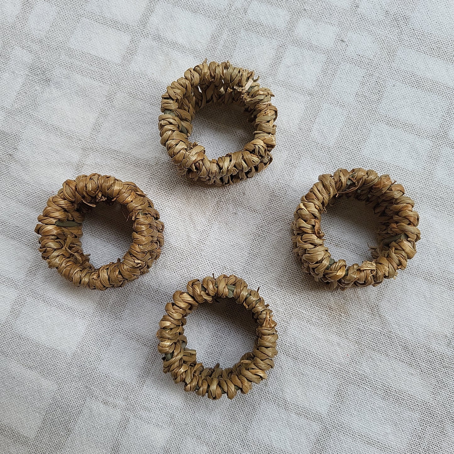 SOLD: Hand-woven Rattan Napkin Rings (Set of 4)
