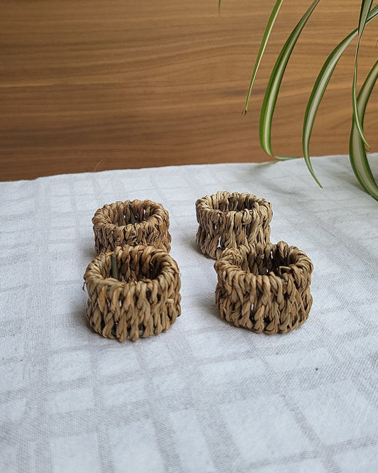 Sold: Hand-woven Rattan Napkin Rings (Set of 4)