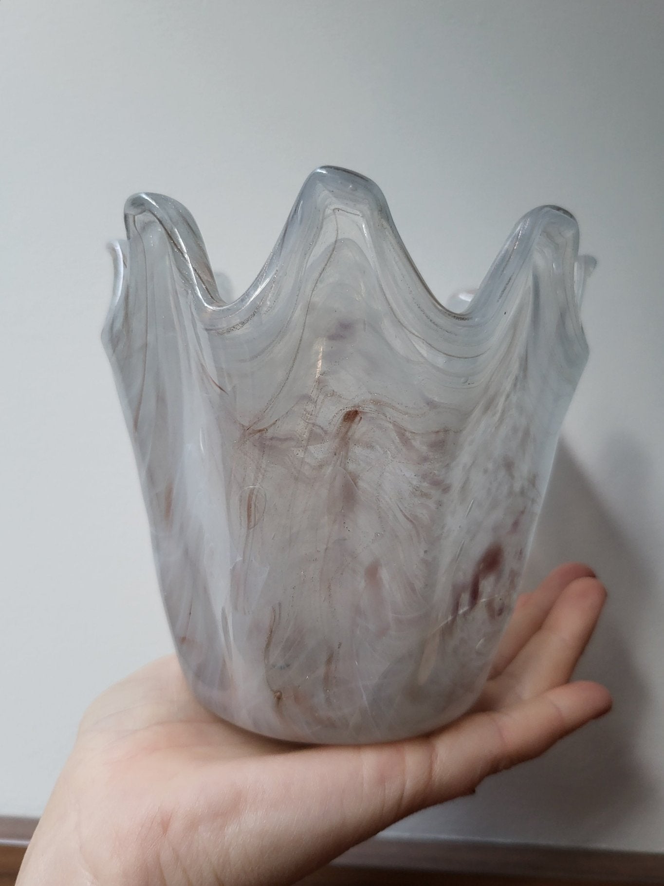 Blue Hand-blown Art Glass Vase, Murano-style | 1960's