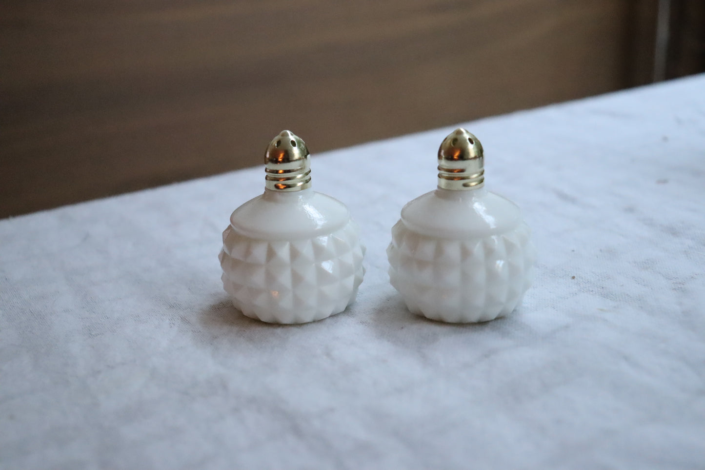 Milk Glass salt and pepper shakers  |  1950's