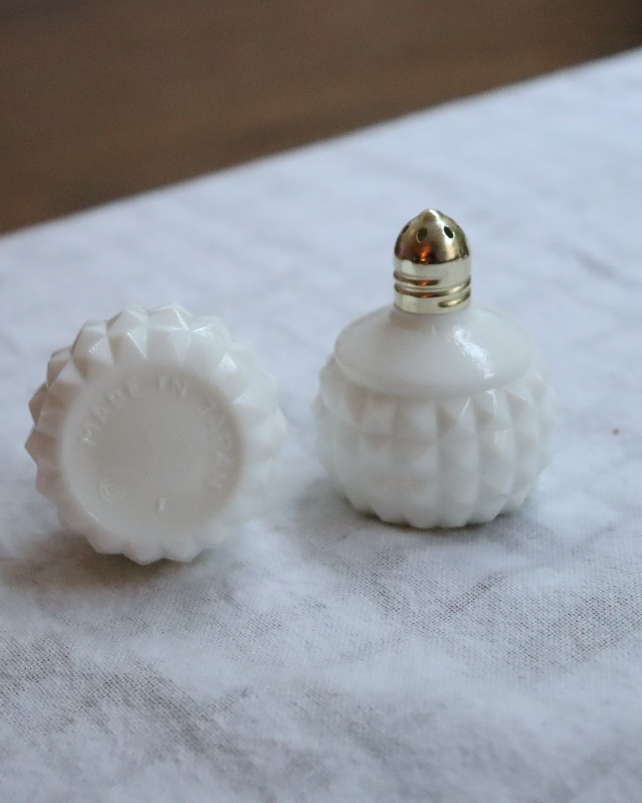 Milk Glass salt and pepper shakers  |  1950's