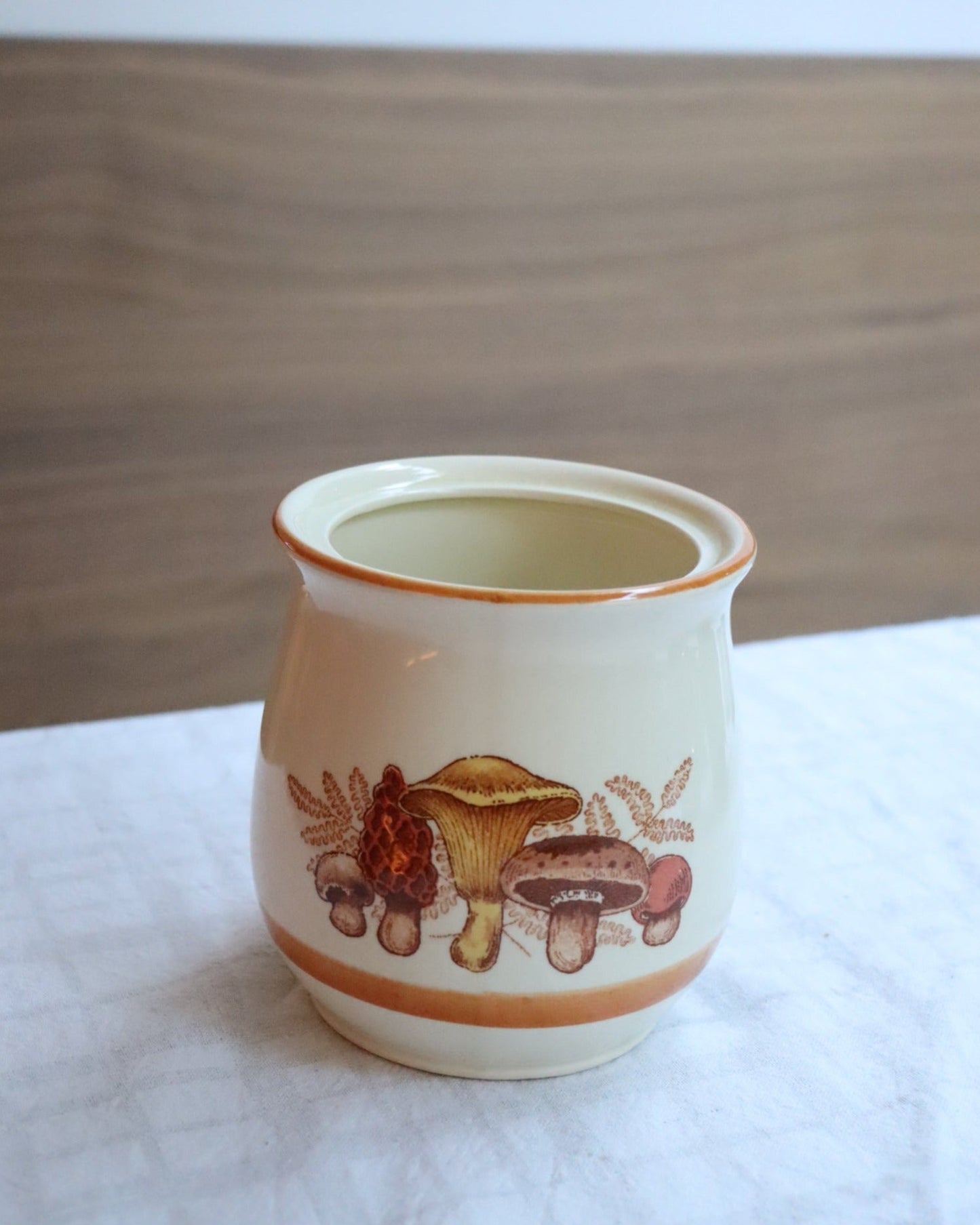 SOLD: Mushroom Print Cookie Jar | 1970's