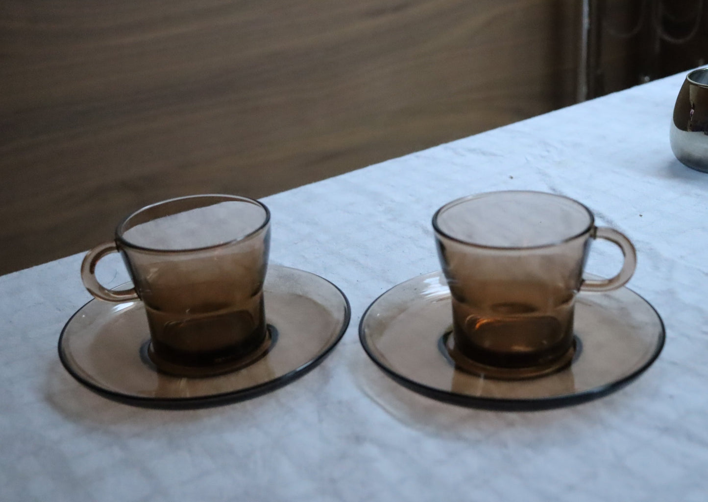 French Sepia Toned Tea Cups, Duralex (set of 3)  |  1970's