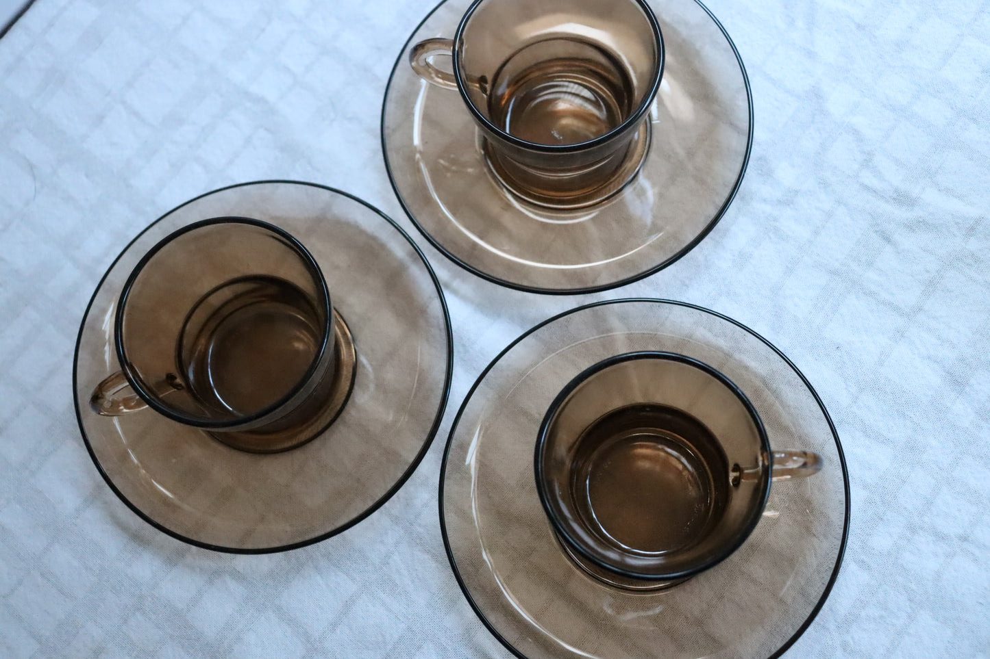 French Sepia Toned Tea Cups, Duralex (set of 3)  |  1970's