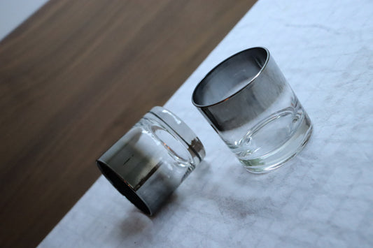 Silver Rimmed Scotch Tumbler, Vitreon Queen  Lustreware | 1950's
