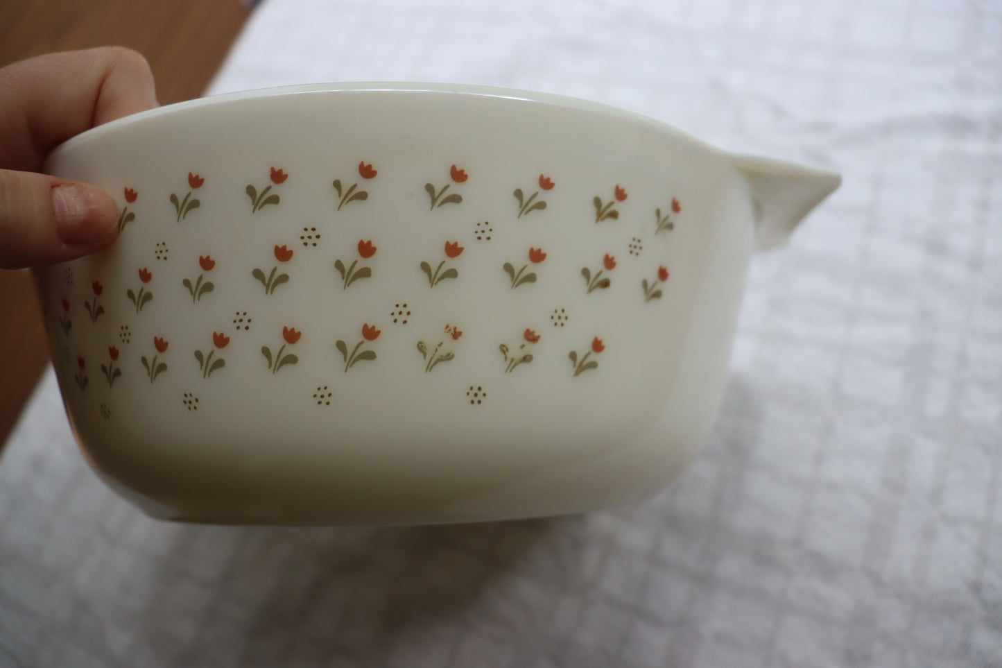 Laura Ashley Tulip Casserole Dish, Pyrex | 1980's
