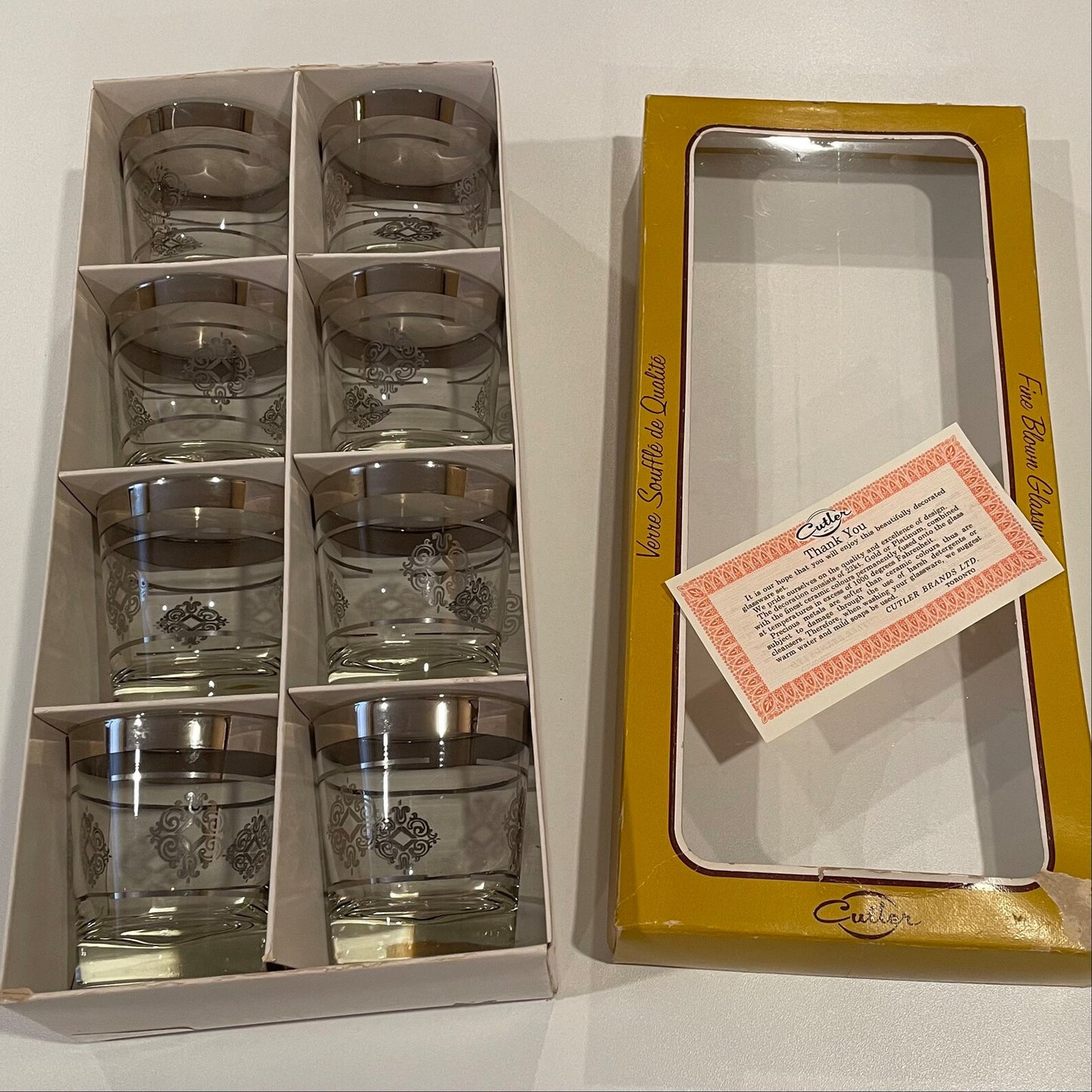 22kt Platinum Scotch Whisky Tumbler, Cutler (Set of 8)  |  1960's