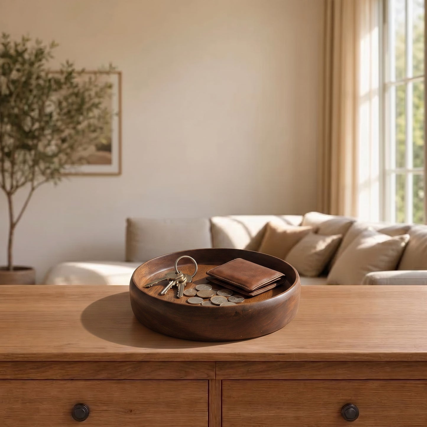 Solid Wood Serving Bowl