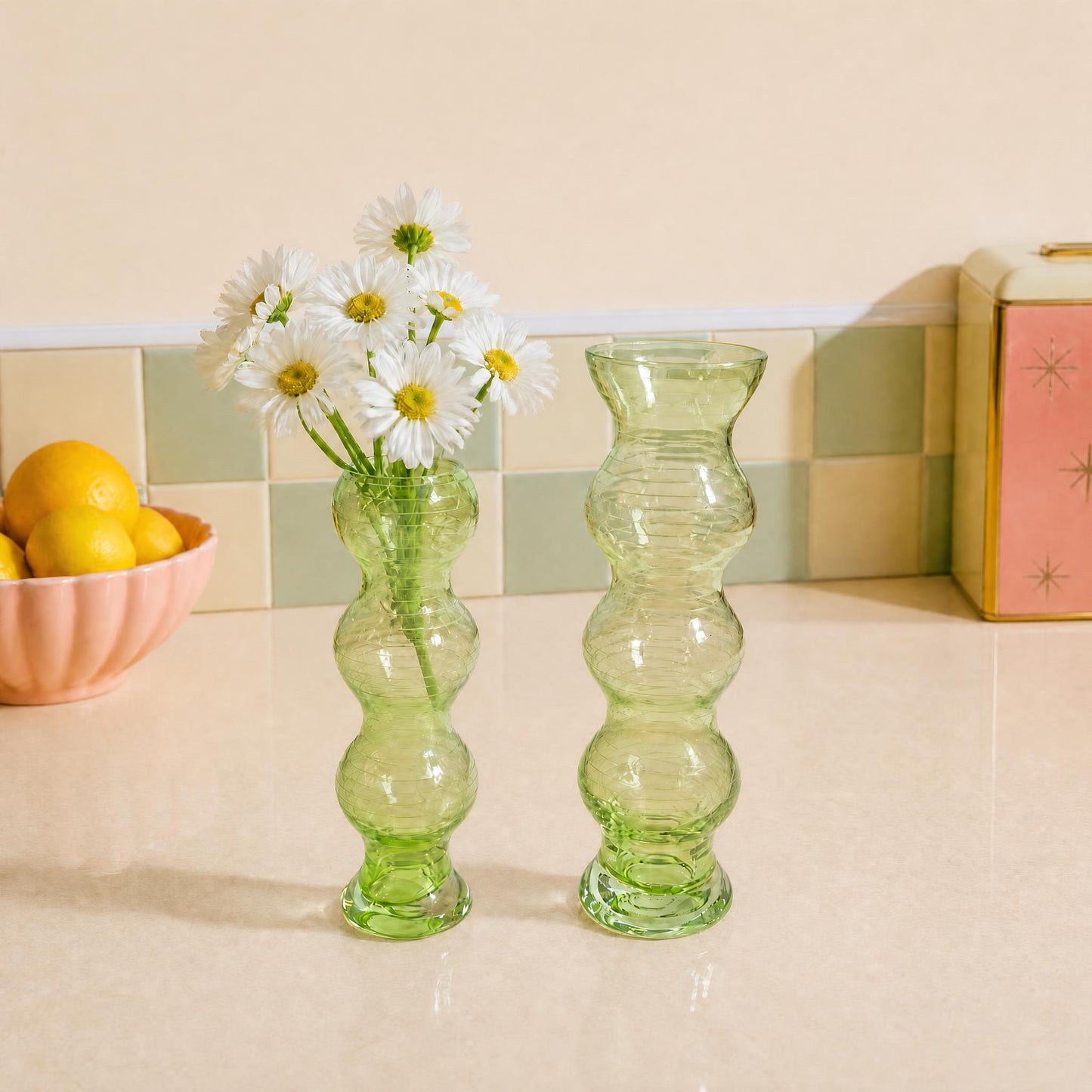 Vintage Hand-blown Bubble Vases (set of 2) | 1960's