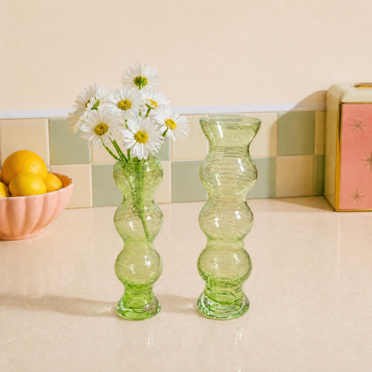 Hand-blown Vases, Empoli-Style (set of 2) | 1960's