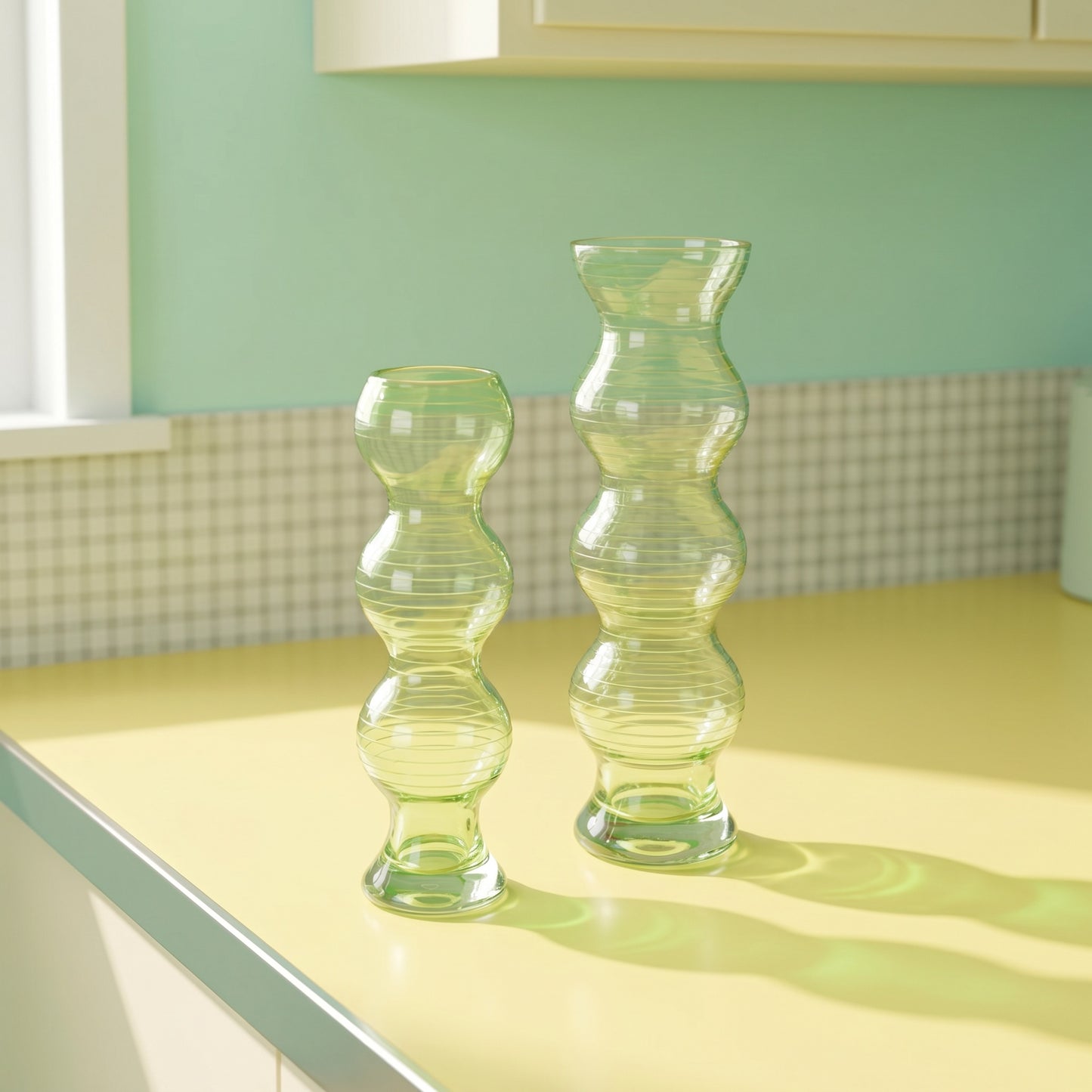 Vintage Hand-blown Bubble Vases (set of 2) | 1960's