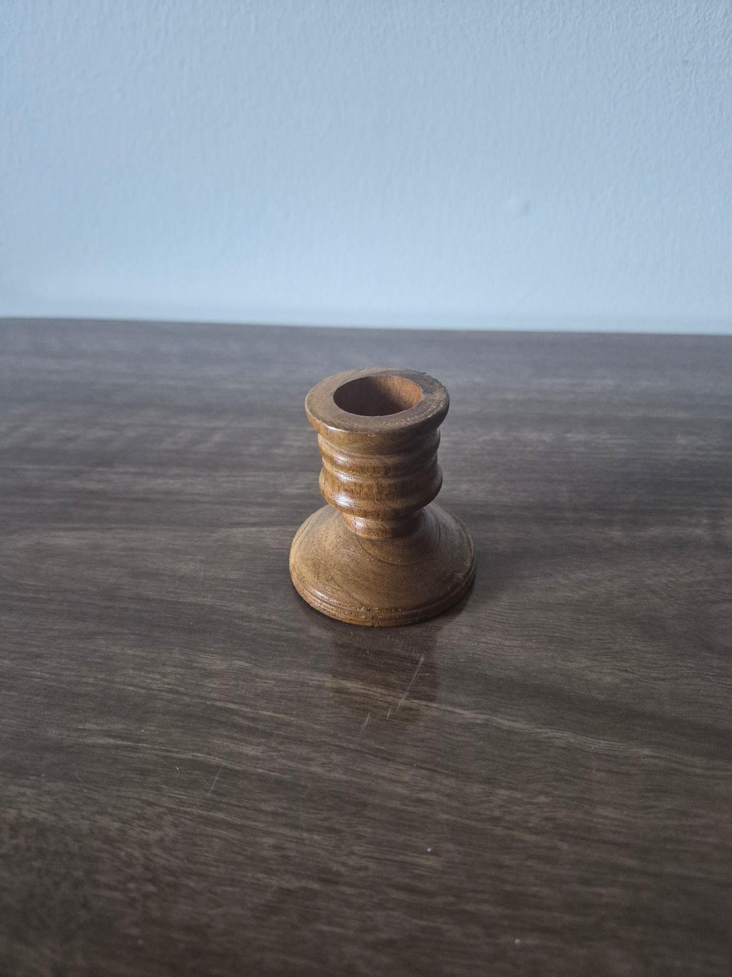 Wooden Vintage Candlestick Holder