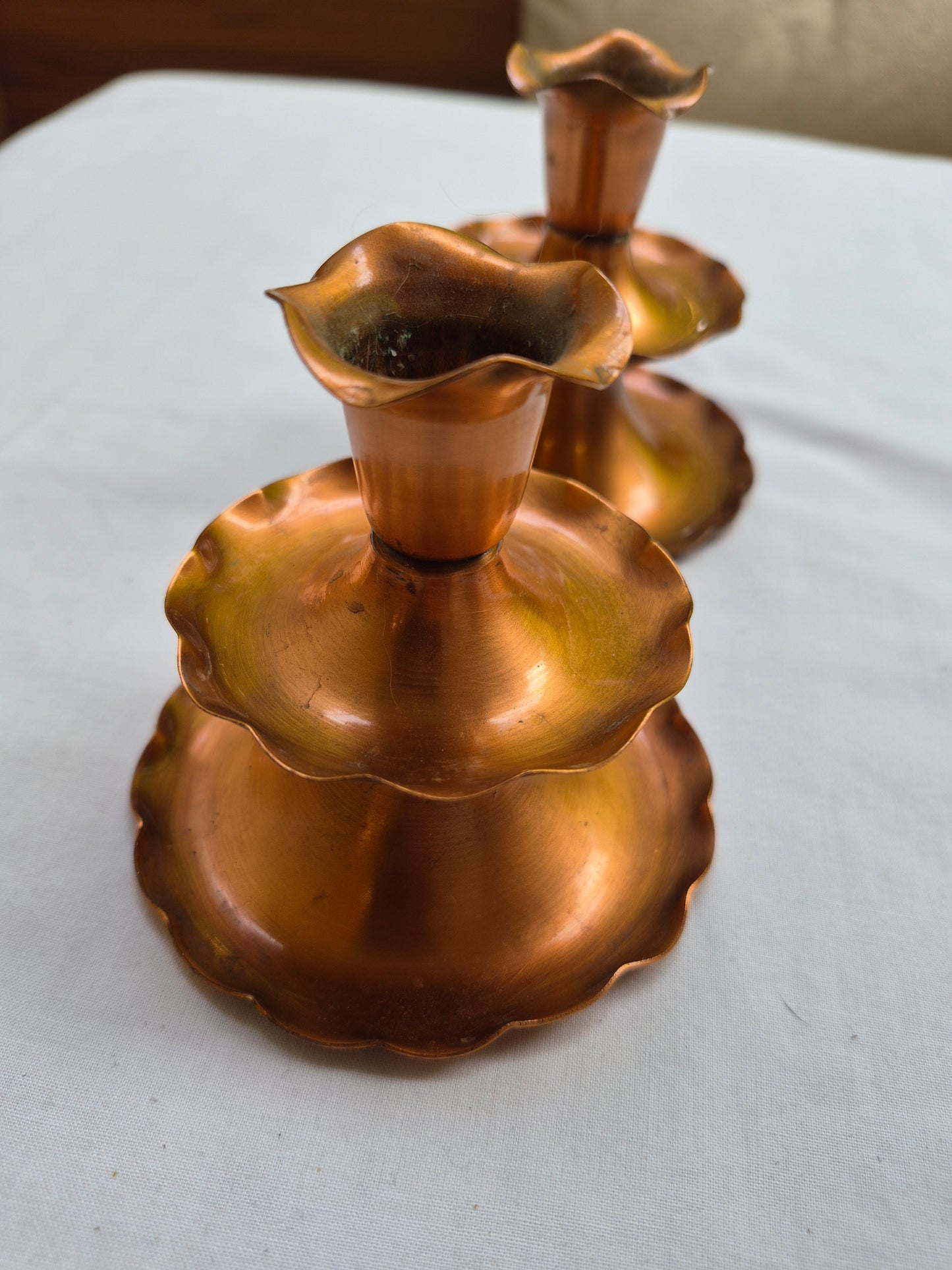 Copper Candlestick Holders (Single or Pair) | 1950's