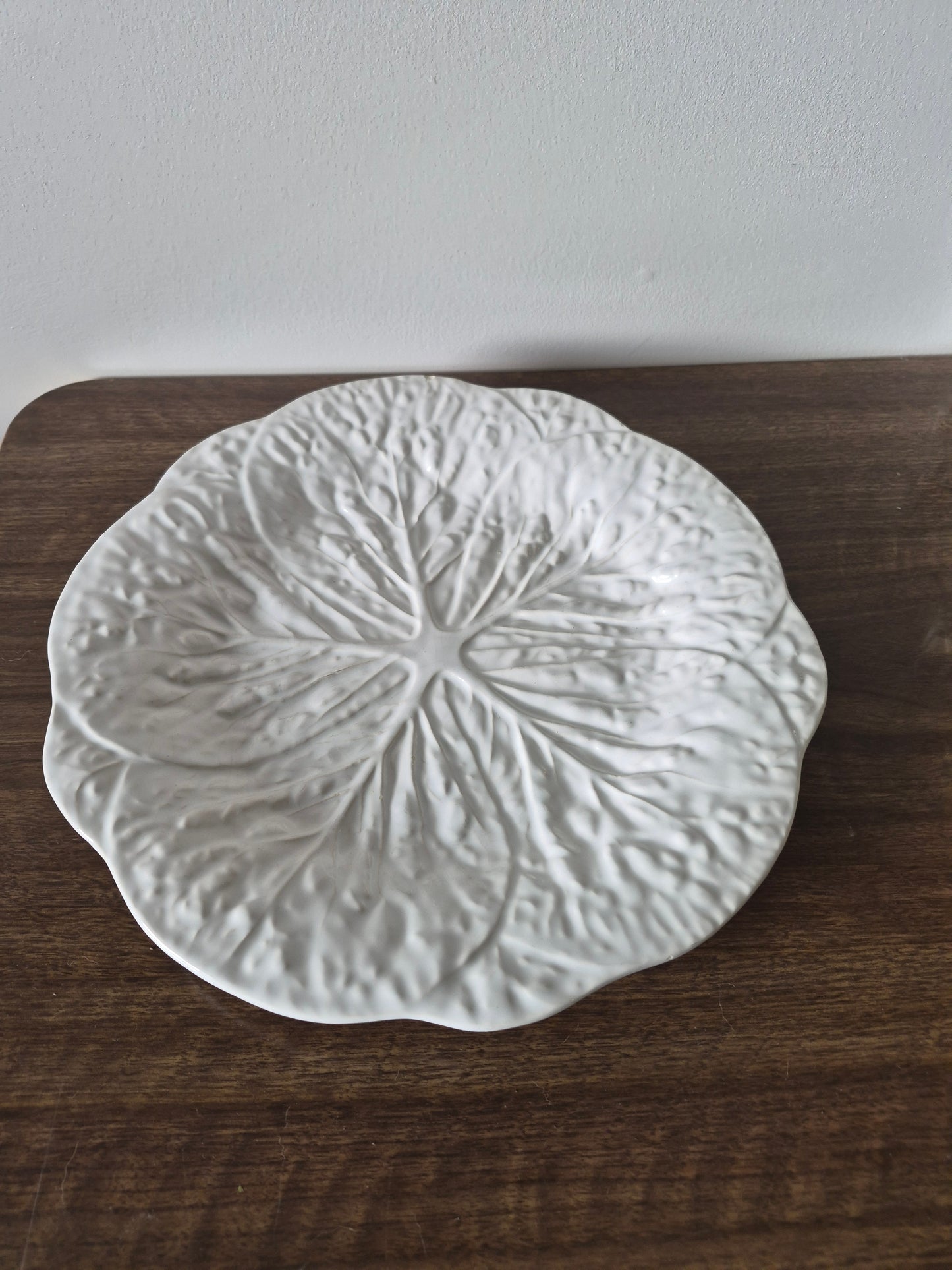 White Cabbageware 12" Serving Platter, 1980s