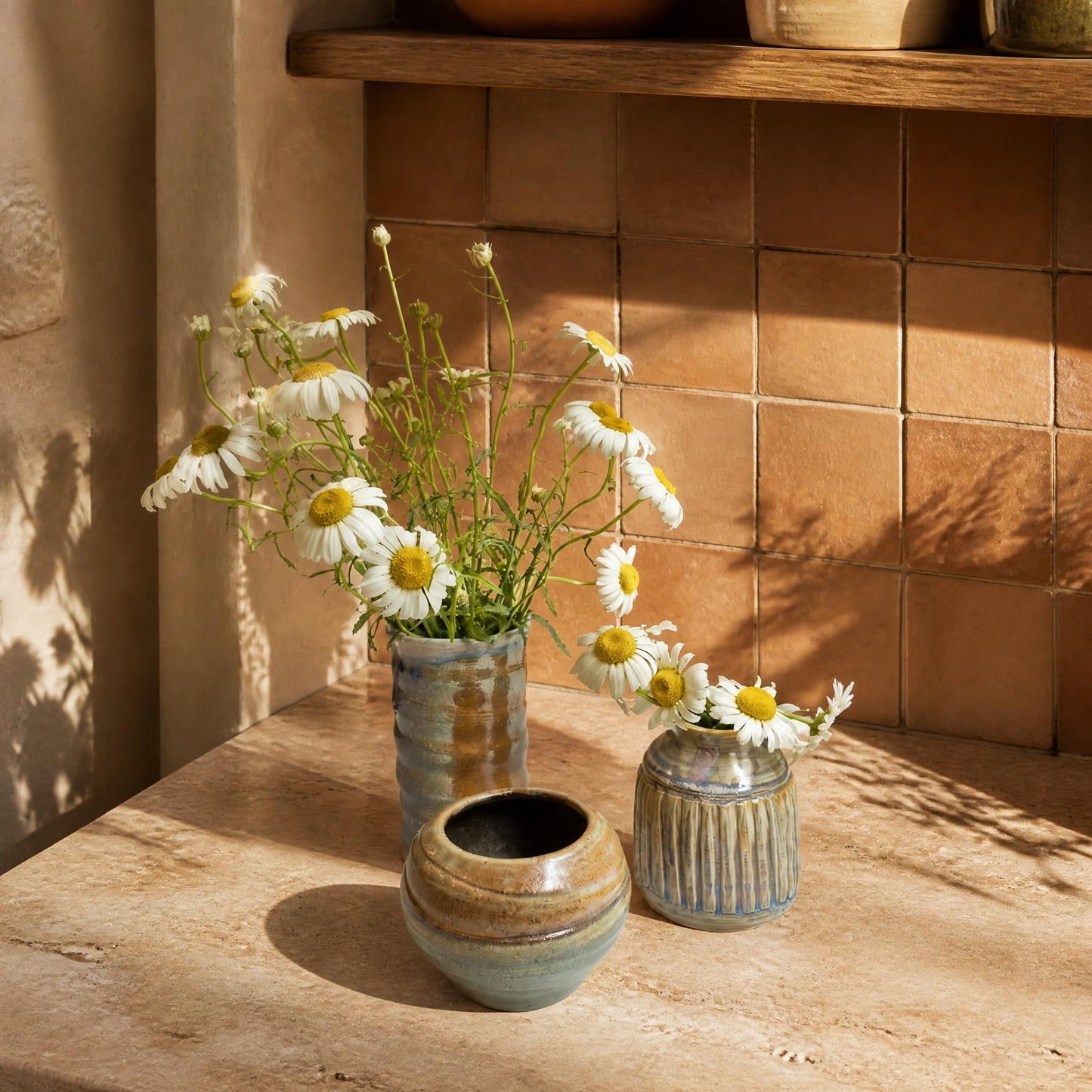 Ceramic Multicoloured Vase, Studio Pottery