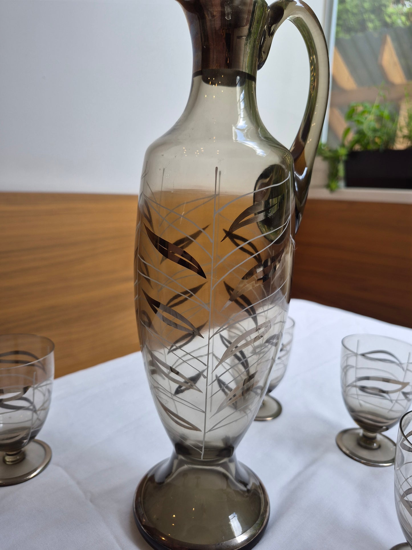 Mid-Century European Claret Jug & Matching Glasses | 1960's
