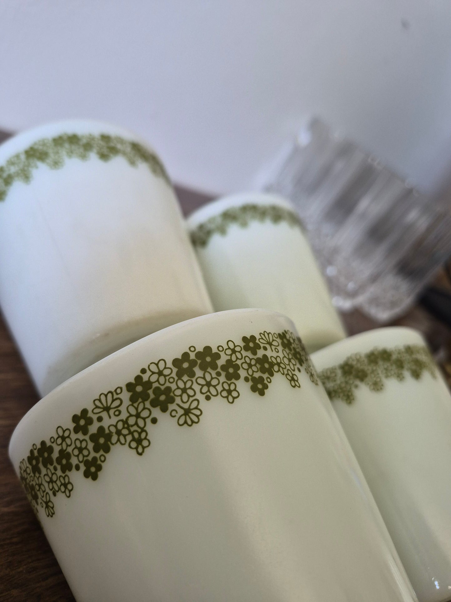 Crazy Daisy Coffee Mugs, Pyrex