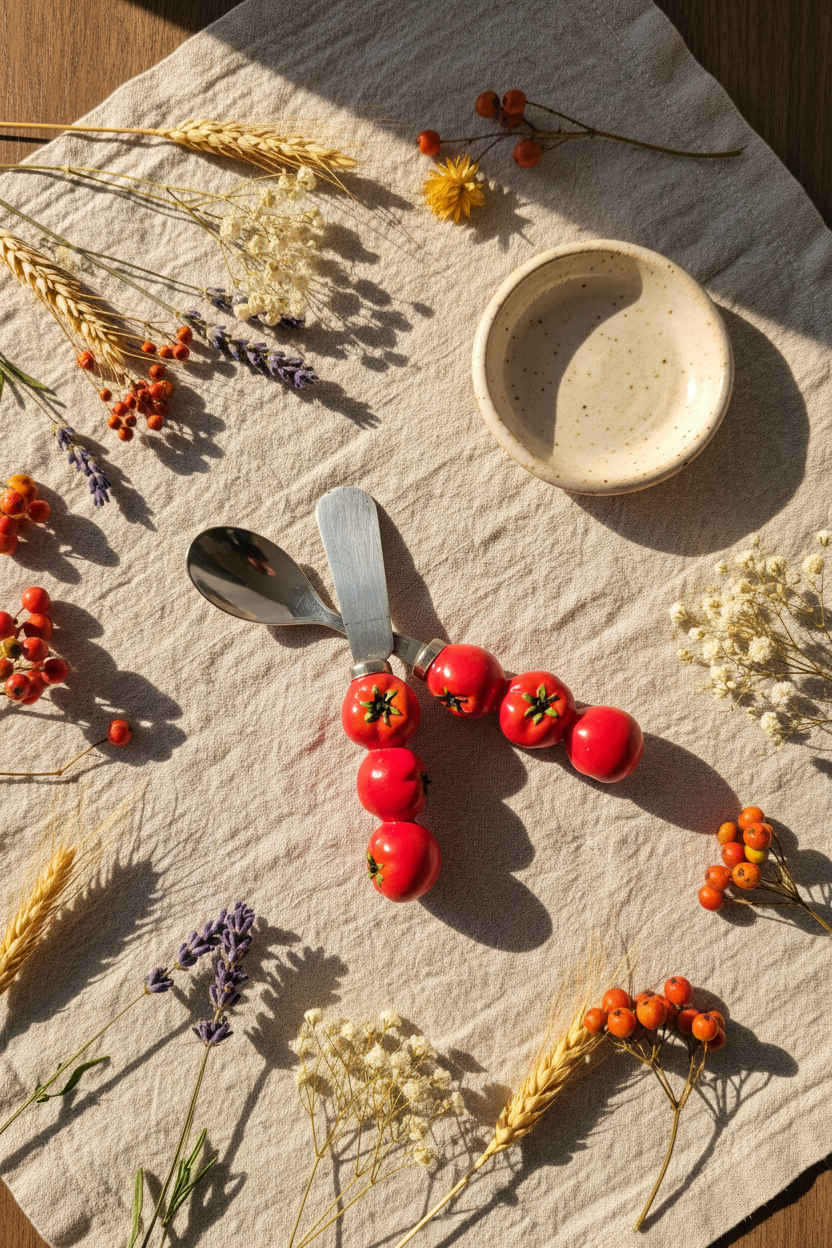 Tomato Utensils for Wine and Cheese,
