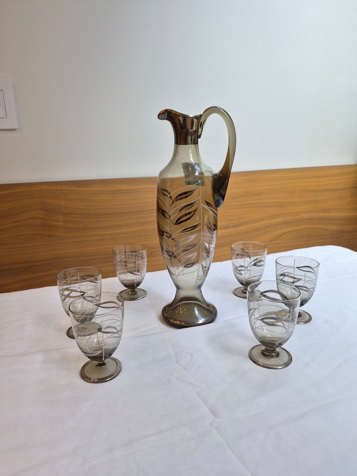 Mid-Century European Claret Jug & Matching Glasses | 1960's