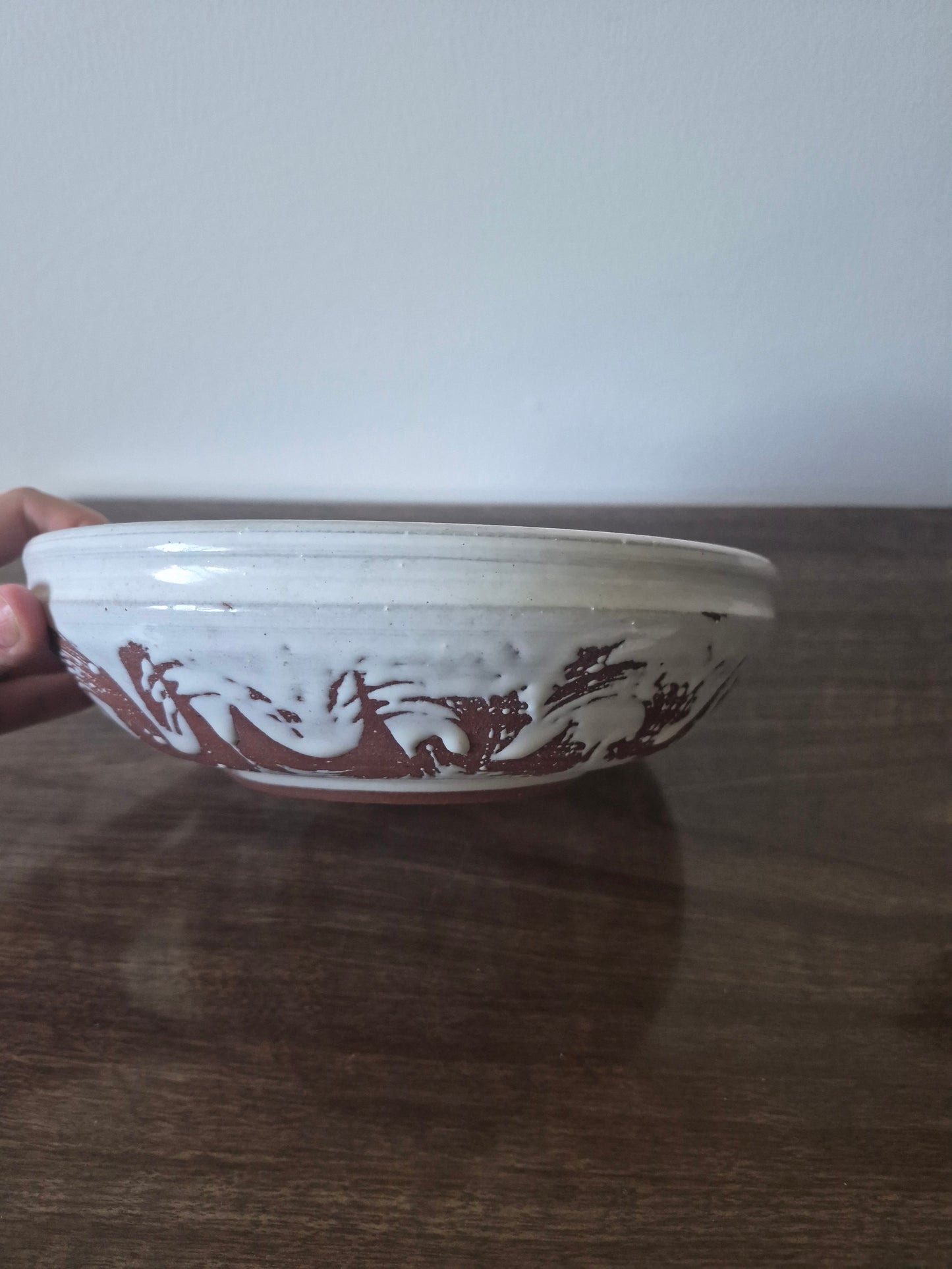 Terracotta Hand-Painted Decorative Bowl, Studio Pottery