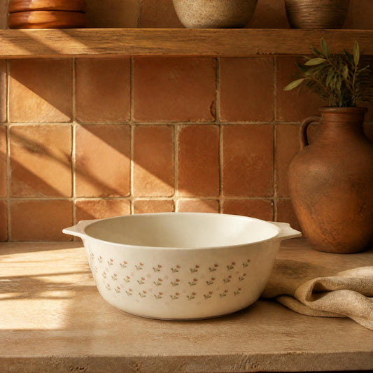 Laura Ashley Tulip Casserole Dish, Pyrex | 1980's