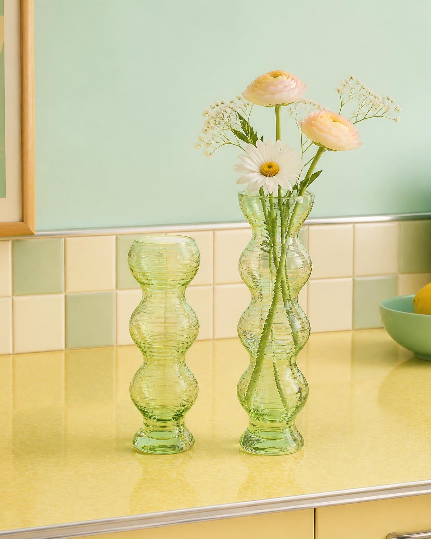 Vintage Hand-blown Bubble Vases (set of 2) | 1960's