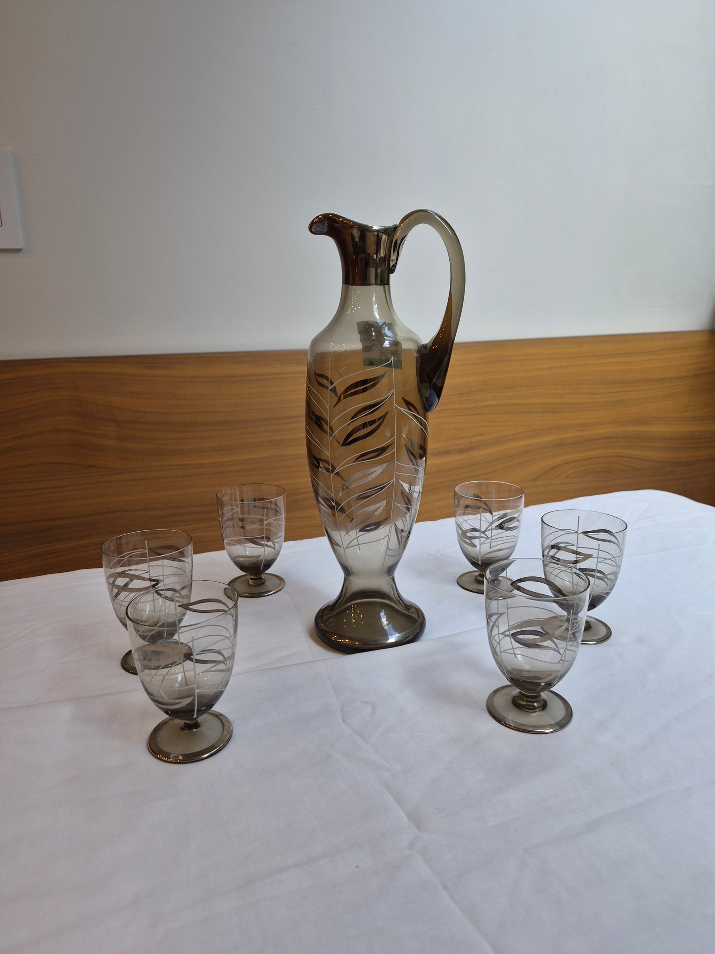 Mid-Century European Claret Jug & Matching Glasses | 1960's