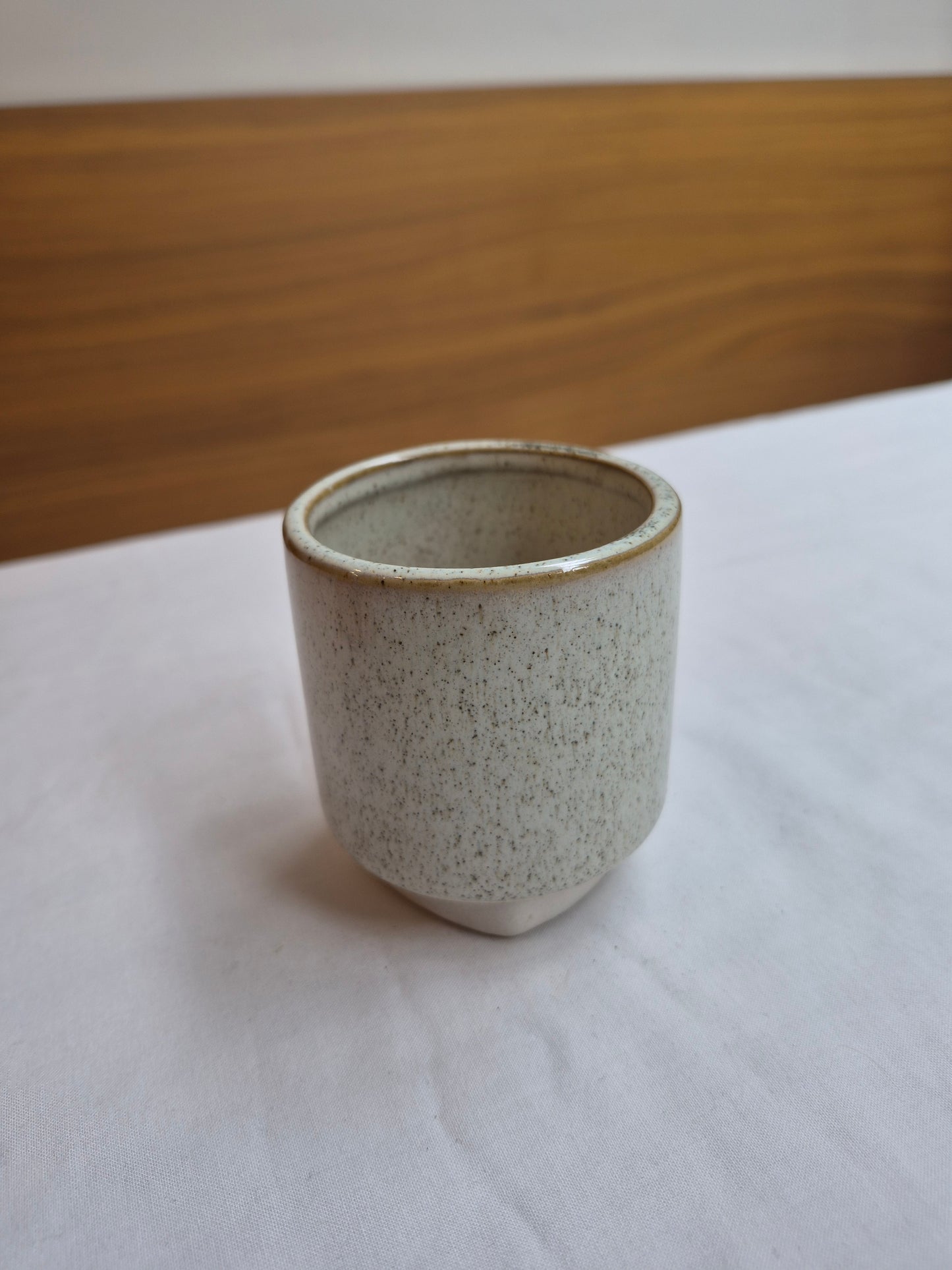 SOLD: Small White Speckled Plant Pot