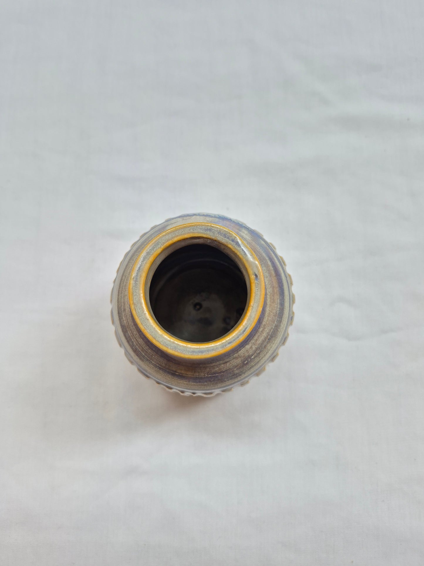 Blue Ribbed Studio Pottery