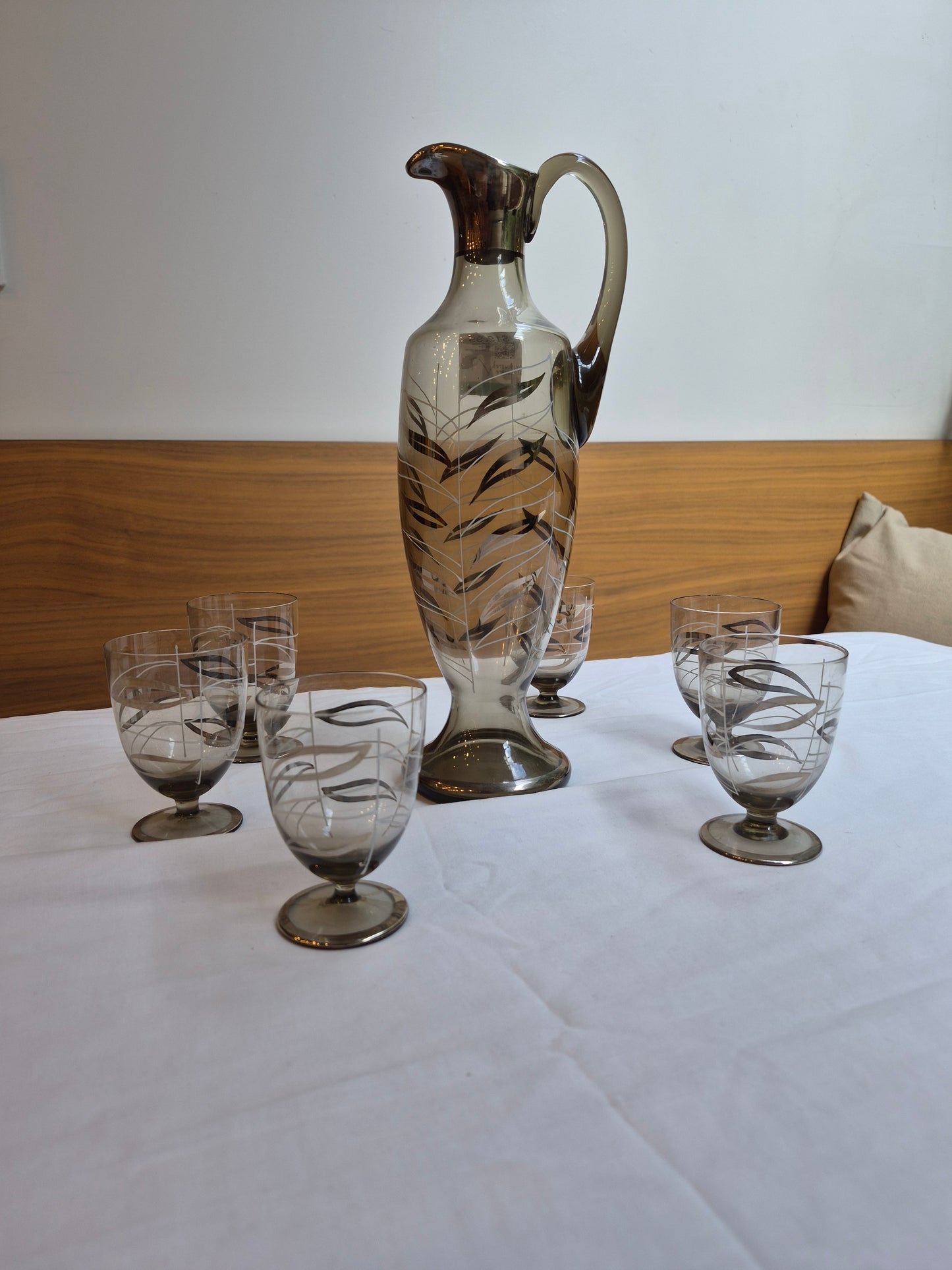 Mid-Century European Claret Jug & Matching Glasses | 1960's