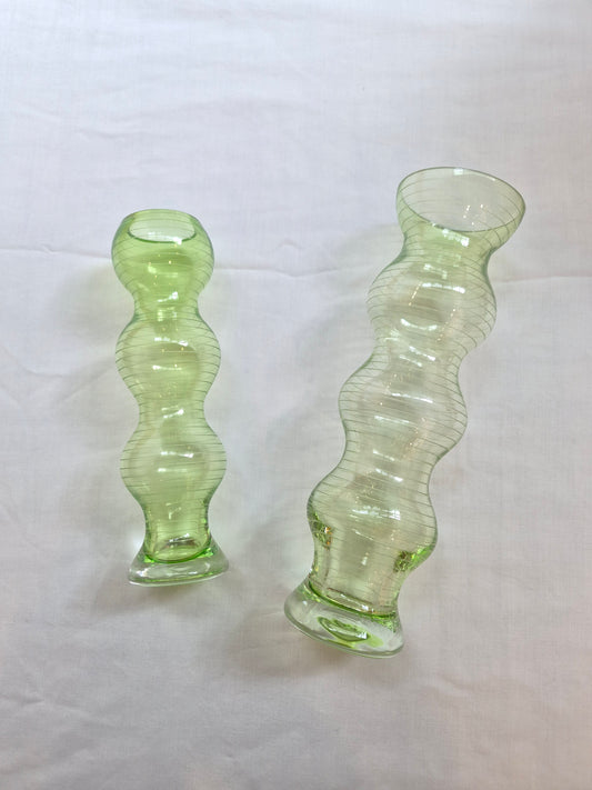 Hand-blown Vases, Empoli-Style (set of 2) | 1960's