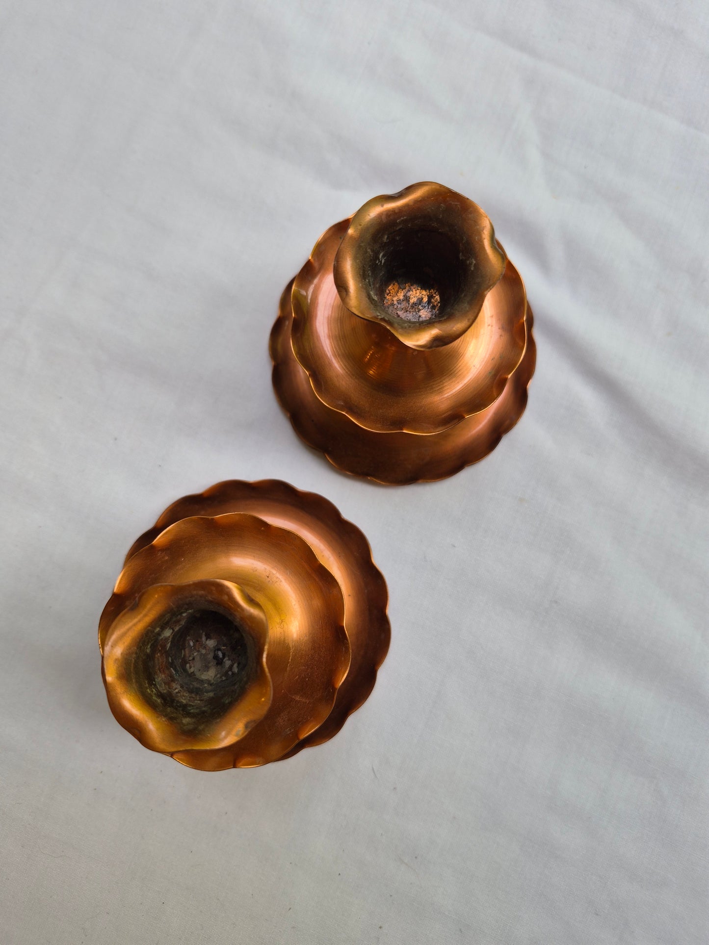 Copper Candlestick Holders (Single or Pair) | 1950's