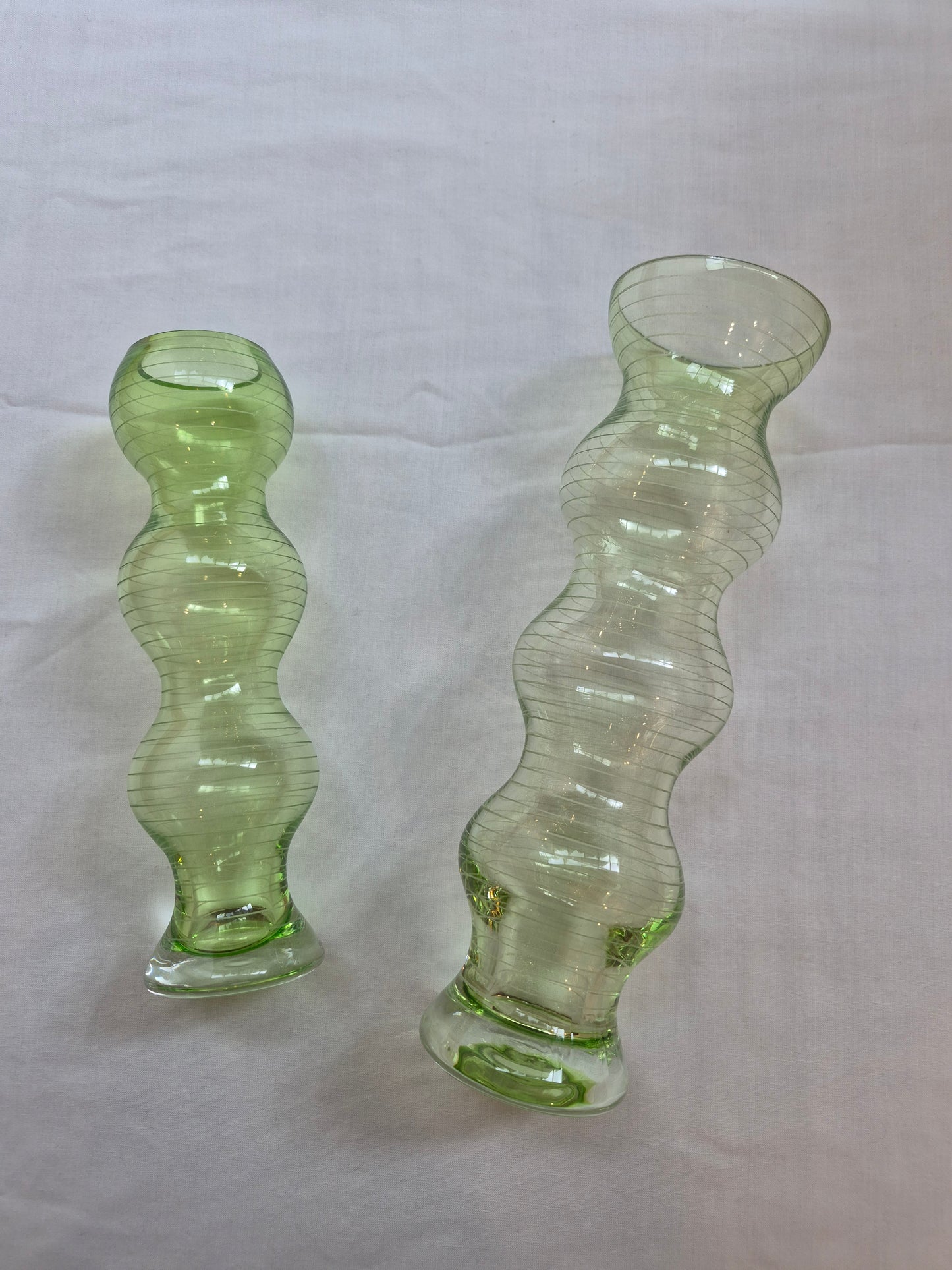 Hand-blown Vases, Empoli-Style (set of 2) | 1960's