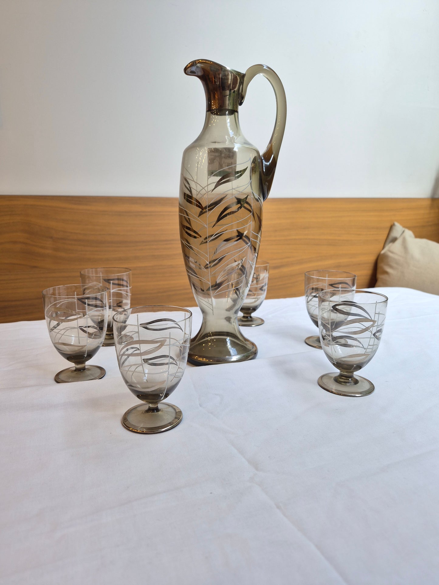 Mid-Century European Claret Jug & Matching Glasses | 1960's